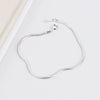 Women's S925 Sterling Silver Geometric Round Snake Chain Bracelet With Electroplated Simple Minimalist Design
