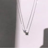 Women's S925 Sterling Silver Geometric Single Diamond Necklace Simple Style