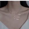 Women's S925 Sterling Silver Geometric Single Diamond Necklace Simple Style