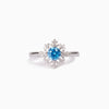 Women's S925 Sterling Silver Geometric Snowflake Ring With Electroplating