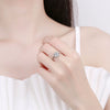 Women's S925 Sterling Silver Geometric Snowflake Ring With Moissanite Adjustable Electroplated Fine Jewelry