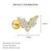 Women's S925 Sterling Silver Geometric Square Zircon Earrings