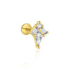 Women's S925 Sterling Silver Geometric Square Zircon Earrings
