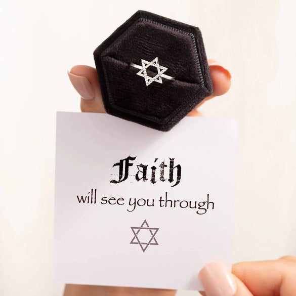 Women's S925 Sterling Silver Geometric Star Hexagon Ring Jewelry With Electroplating
