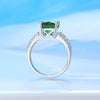 Women's S925 Sterling Silver Geometric Style Fourclaw Yellow Diamond Small Square Sugar Diamond Ring Minimalist Design
