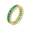 Women's S925 Sterling Silver Geometric Style Ring With Diamond Microinlaid Emerald Zircon