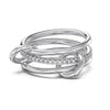 Women's S925 Sterling Silver Geometric Style Ring With Electroplating