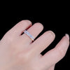 Women's S925 Sterling Silver Geometric Sugar Cube Diamond Ring