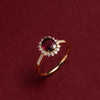 Women's S925 Sterling Silver Geometric Sunflower Ring Electroplated