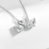 Women's S925 Sterling Silver Geometric Swan Pendant Necklace Elegant Electroplated Clavicle Chain Jewelry