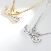 Women's S925 Sterling Silver Geometric Swan Pendant Necklace Elegant Electroplated Clavicle Chain Jewelry