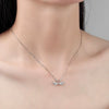 Women's S925 Sterling Silver Geometric Swan Pendant Necklace Elegant Electroplated Clavicle Chain Jewelry