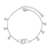 Women's S925 Sterling Silver Geometric Tassel Bracelet With Crystal Electroplated Simple Elegant Hand Jewelry