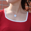 Women's S925 Sterling Silver Geometric Tree Of Life Pendant Necklace With Cross Chain And Natural Shell