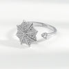 Women's S925 Sterling Silver Geometric Umbrella Ring With Zircon Electroplated Fashion Jewelry