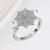 Women's S925 Sterling Silver Geometric Umbrella Ring With Zircon Electroplated Fashion Jewelry