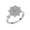 Women's S925 Sterling Silver Geometric Umbrella Ring With Zircon Electroplated Fashion Jewelry