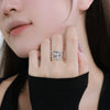 Women's S925 Sterling Silver Geometric Ushaped Light Luxury Style Electroplated Ring And Bracelet