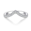 Women's S925 Sterling Silver Geometric Vshaped Stacked Ring Electroplated Does Not Fade