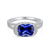 Women's S925 Sterling Silver Geometric Water Drop Bow Ring With Colorful Pagoda Zircon And Exquisite Gemstone Electroplated