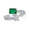 Women's S925 Sterling Silver Geometric Water Drop Bow Ring With Colorful Pagoda Zircon And Exquisite Gemstone Electroplated