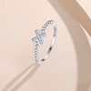 Women's S925 Sterling Silver Geometric Xshaped Cross Micro Inlay Stacked Ring