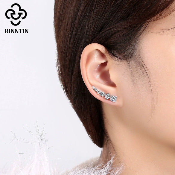 Women's S925 Sterling Silver Geometric Zircon Earrings With Electroplated Retro Elegant Design Fine Jewelry Wholesale