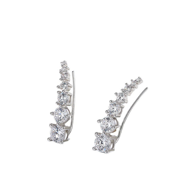 Women's S925 Sterling Silver Geometric Zircon Earrings With Electroplated Retro Elegant Design Fine Jewelry Wholesale