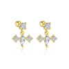 Women's S925 Sterling Silver Geometric Zircon Earrings