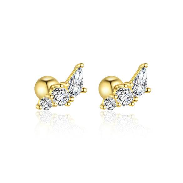 Women's S925 Sterling Silver Geometric Zircon Earrings