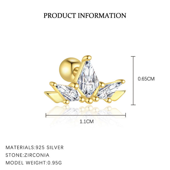 Women's S925 Sterling Silver Geometric Zircon Earrings