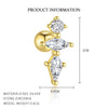 Women's S925 Sterling Silver Geometric Zircon Earrings