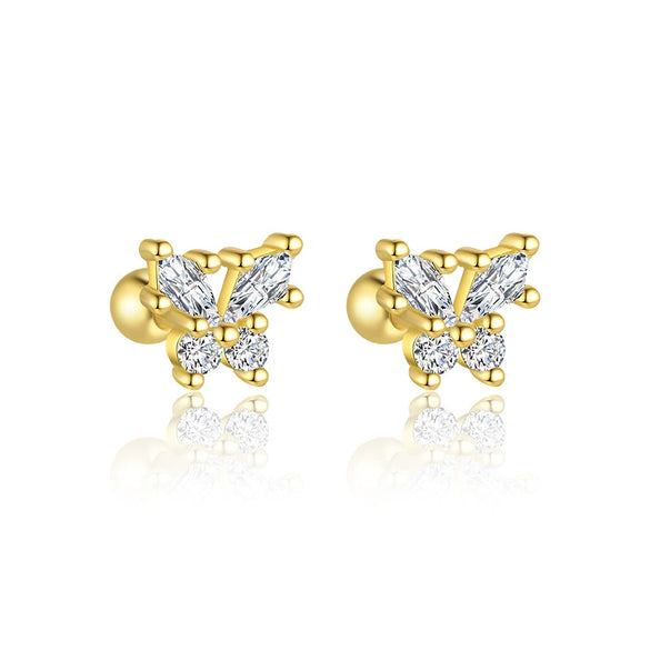 Women's S925 Sterling Silver Geometric Zircon Earrings