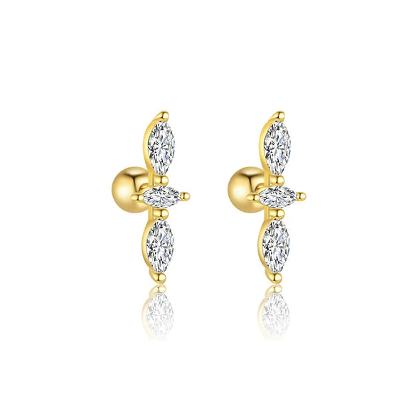 Women's S925 Sterling Silver Geometric Zircon Earrings