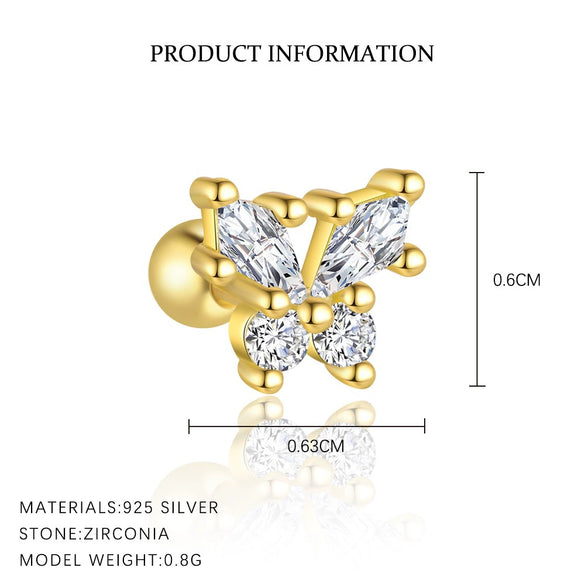 Women's S925 Sterling Silver Geometric Zircon Earrings
