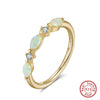 Women's S925 Sterling Silver Geometric Zircon Ring With Electroplating Design