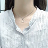 Women's S925 Sterling Silver Gourd Pendant Necklace With Mixed Gem Inlay Hollow Cross Chain Electroplated Clavicle Necklace Gift