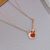 Women's S925 Sterling Silver Guitar Pendant Necklace Elegant All Match Clavicle Chain With Diamond Cut Design