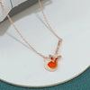 Women's S925 Sterling Silver Guitar Pendant Necklace Elegant All Match Clavicle Chain With Diamond Cut Design