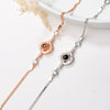 Women's S925 Sterling Silver Heart Bracelet With Diamond Accent Simple Love Memory Bracelet Romantic Gift