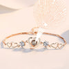 Women's S925 Sterling Silver Heart Bracelet With Diamond Accent Simple Love Memory Bracelet Romantic Gift