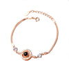 Women's S925 Sterling Silver Heart Bracelet With Diamond Accent Simple Love Memory Bracelet Romantic Gift