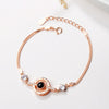Women's S925 Sterling Silver Heart Bracelet With Diamond Accent Simple Love Memory Bracelet Romantic Gift