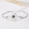 Women's S925 Sterling Silver Heart Bracelet With Diamond Accent Simple Love Memory Bracelet Romantic Gift