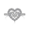 Women's S925 Sterling Silver Heart Shape Ring With Pink Love Zircon Design And Electroplating Treatment
