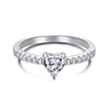 Women's S925 Sterling Silver Heart Shape Ring With Pink Love Zircon Design And Electroplating Treatment