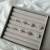 Women's S925 Sterling Silver Heart Shape Ring With Pink Love Zircon Design And Electroplating Treatment