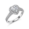 Women's S925 Sterling Silver Heart Shape Ring With Pink Love Zircon Design And Electroplating Treatment