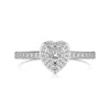 Women's S925 Sterling Silver Heart Shaped Zircon Ring Fashion Sweet Style Electroplated