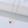 Women's S925 Sterling Silver Heartshaped Epoxy Pendant Clavicle Chain Necklace